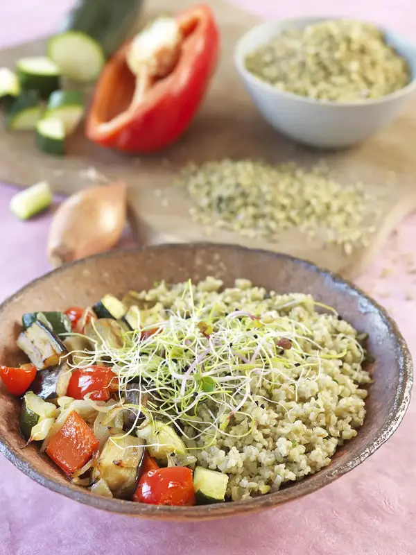 Salade de freekeh aux légumes d’été